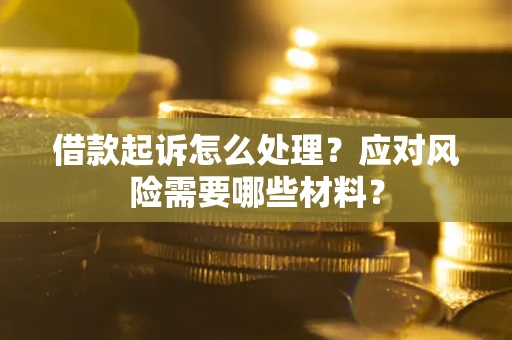 济南借款起诉怎么处理？应对风险需要哪些材料？