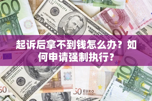 济南起诉后拿不到钱怎么办？如何申请强制执行？