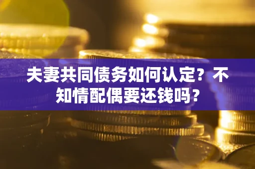 济南夫妻共同债务如何认定？不知情配偶要还钱吗？