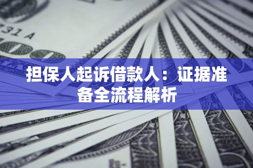 济南担保人起诉借款人：证据准备全流程解析