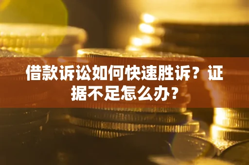 济南借款诉讼如何快速胜诉？证据不足怎么办？